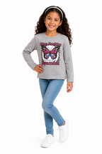 Girls Stay Positive Butterfly Long Sleeve Top