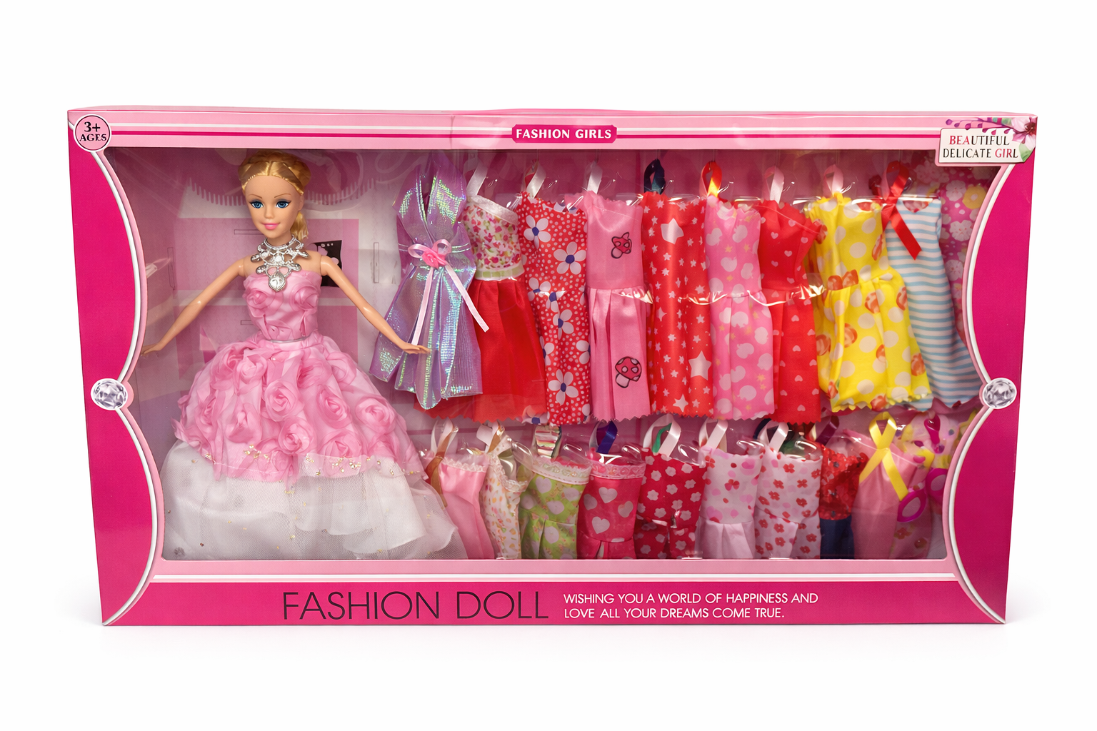 Fashion Doll with Wardrobe Set – 3 Styles