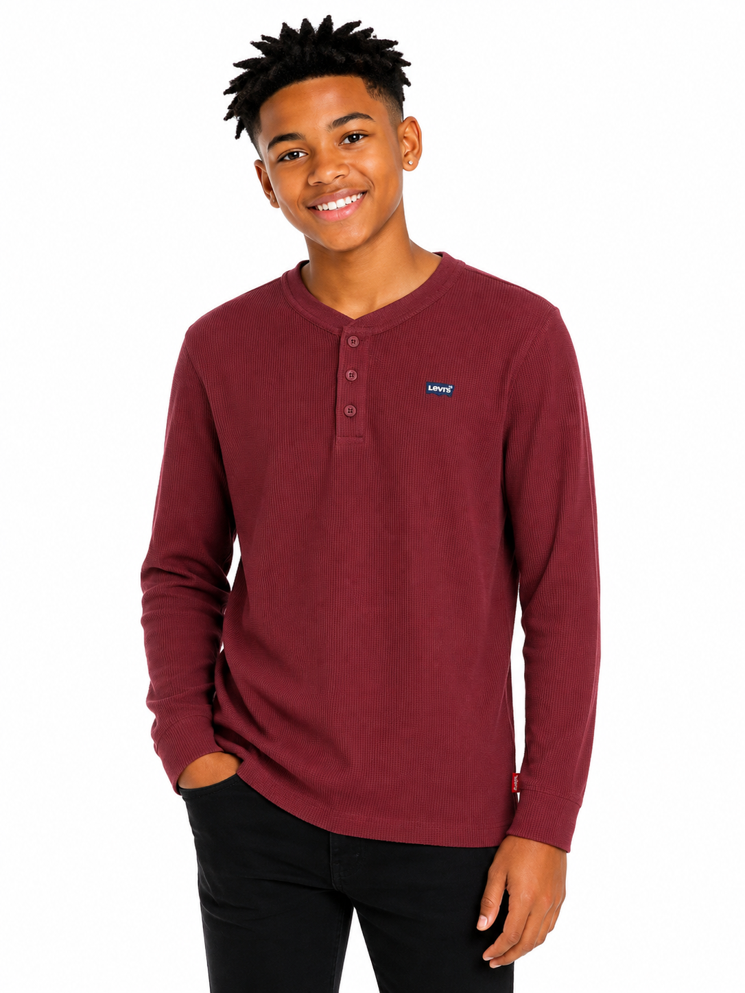 Levi's Boys' Long Sleeve Henley Thermal Shirt