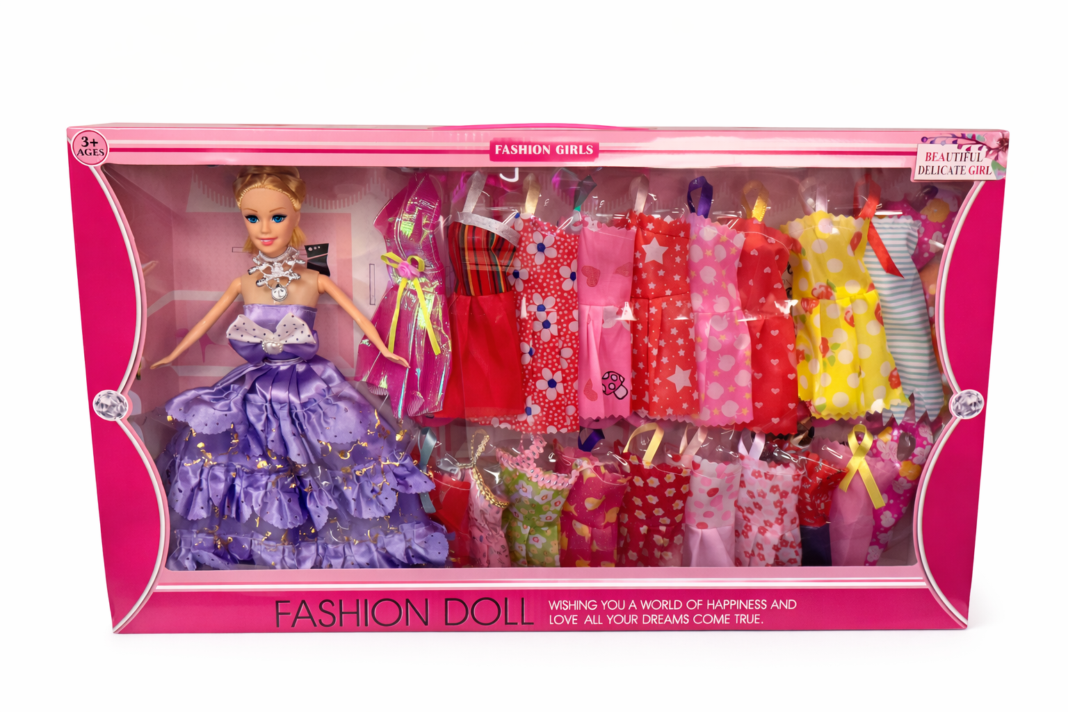 Fashion Doll with Wardrobe Set – 3 Styles