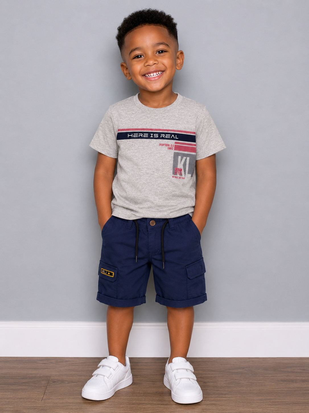 Kids Land Boys Urban Style T-Shirt & Cargo Shorts Set