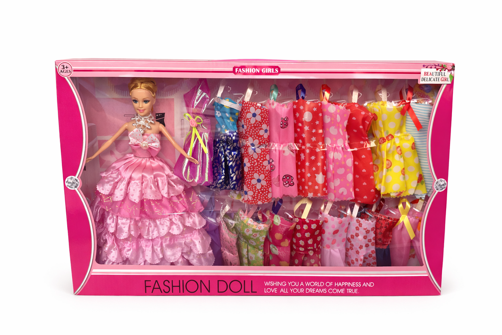 Fashion Doll with Wardrobe Set – 3 Styles