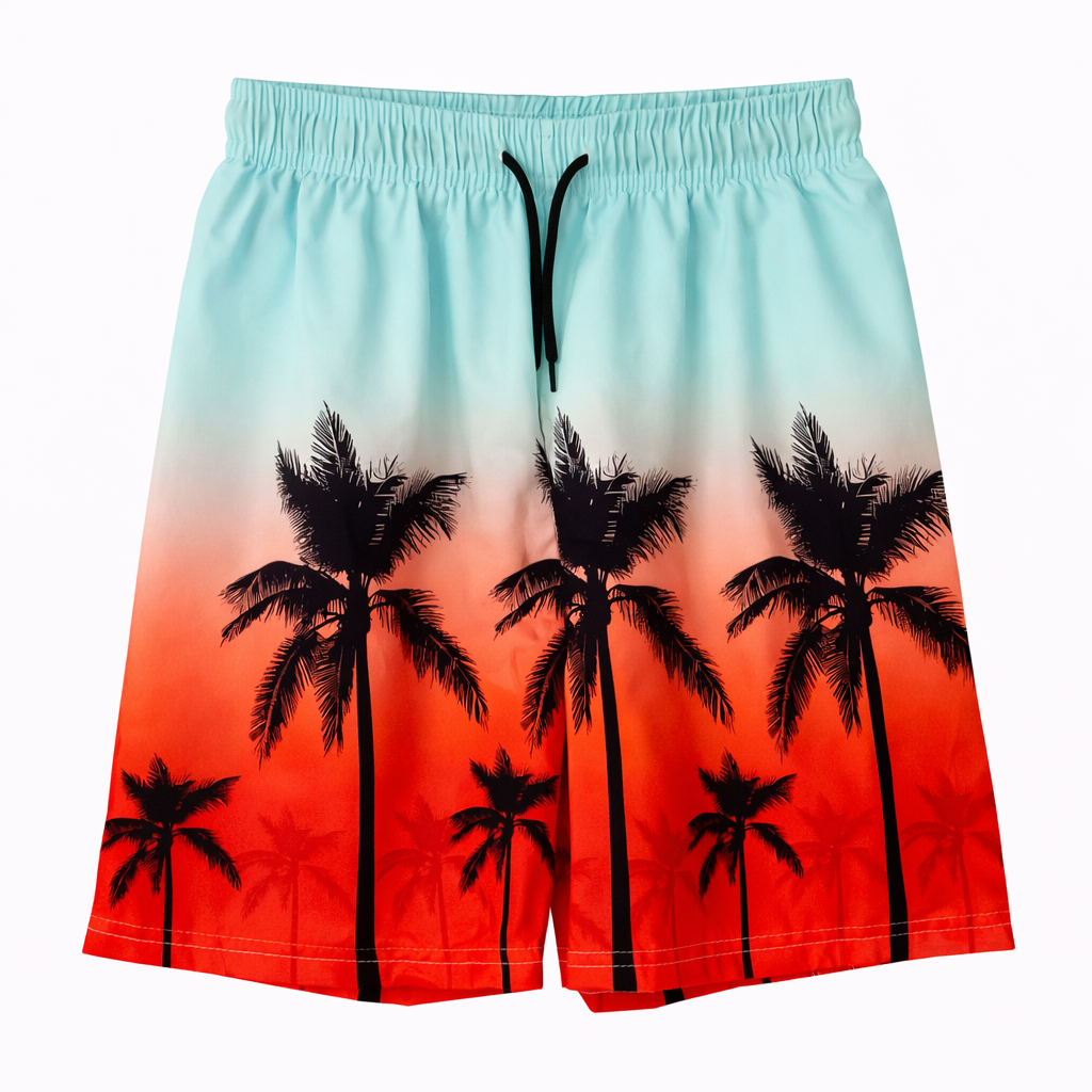 Boys Palm Tree Ombre Swim Shorts