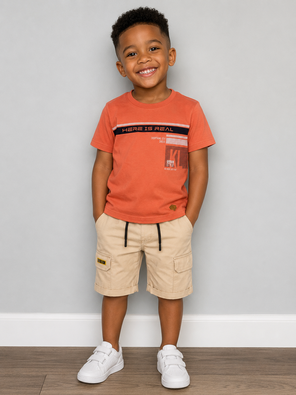 Kids Land Boys Urban Style T-Shirt & Cargo Shorts Set