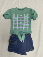 Girls Pants Skirt Set