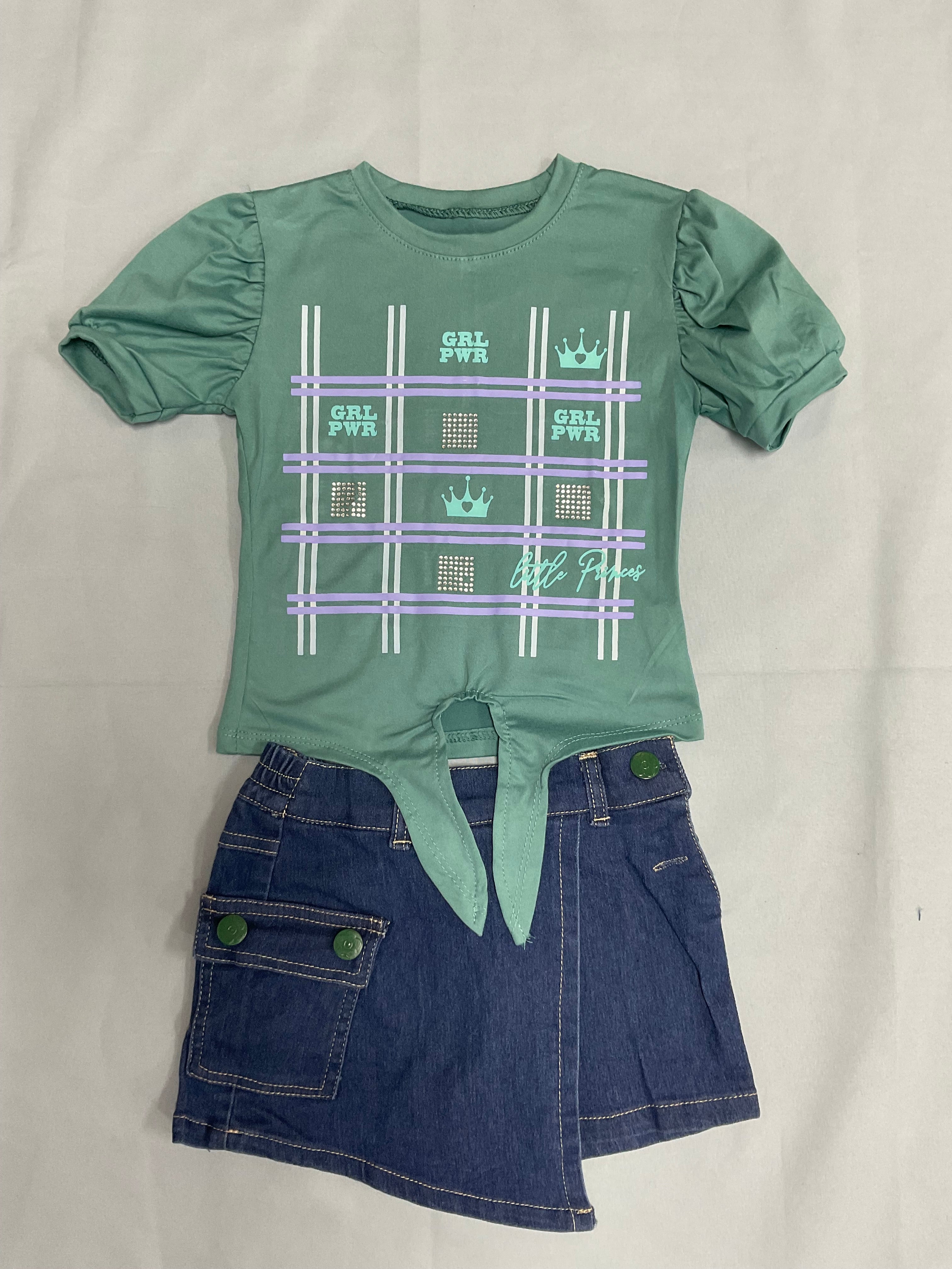 Girls Pants Skirt Set