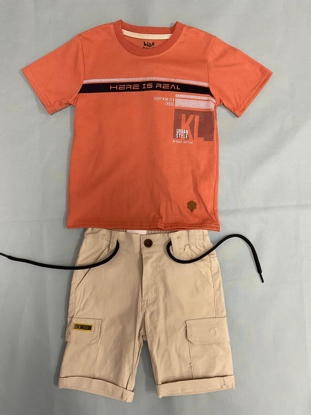 Kids Land Boys Urban Style T-Shirt & Cargo Shorts Set