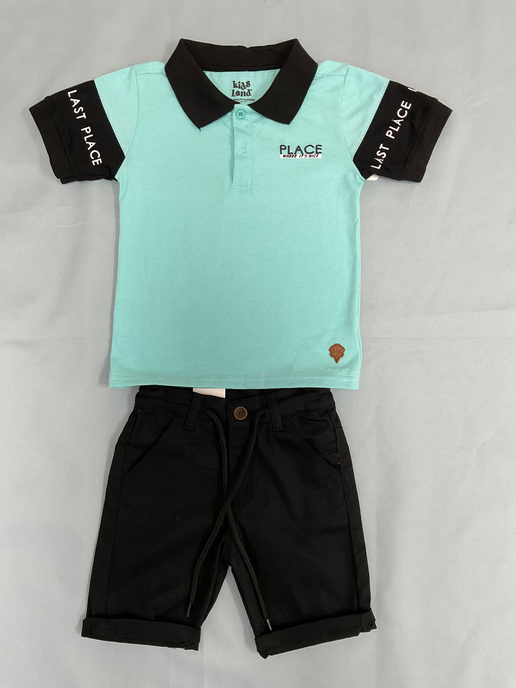 Kids Land Boys Place Polo & Black Shorts Set
