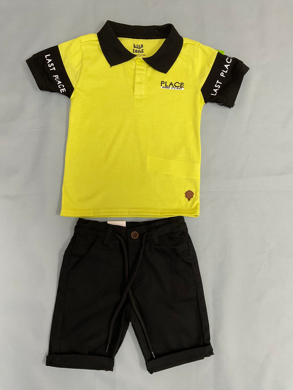 Kids Land Boys Place Polo & Black Shorts Set