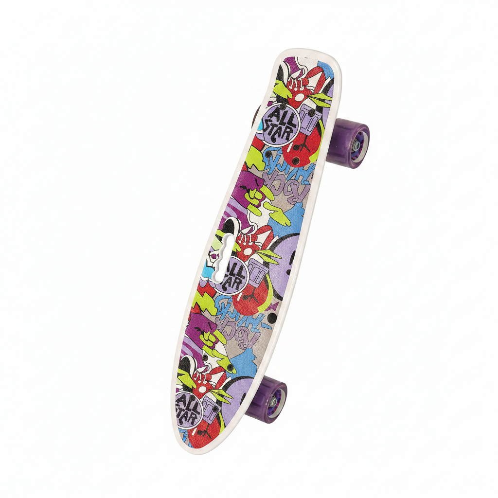 All Star graffiti skateboard on white background