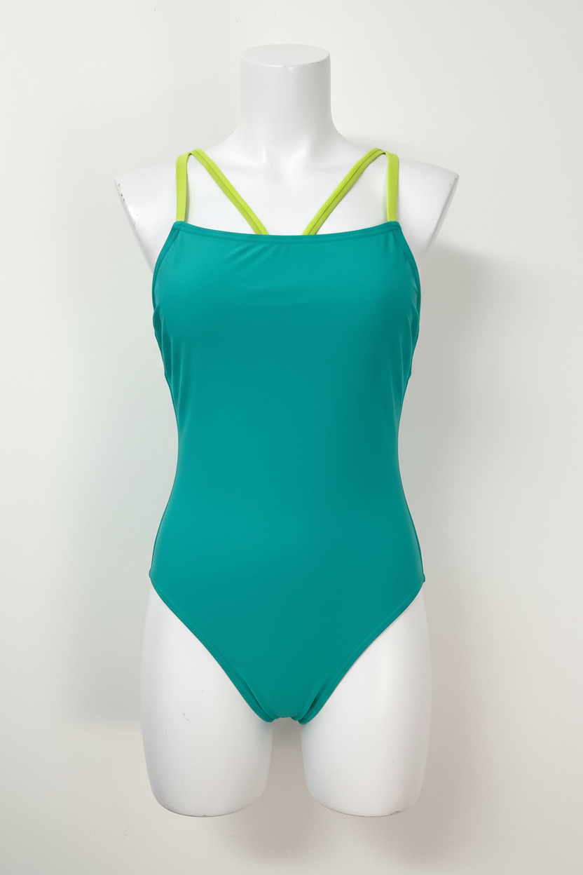 Teal Swimsuit Ghost Mannequin Front